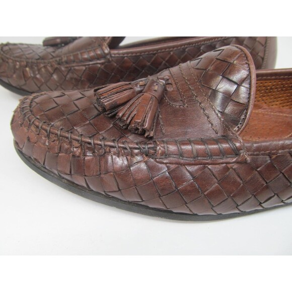 Allen Edmonds Tobago Mens Brown Leather Woven Tassel Loafers Size US 10.5 D main image 12